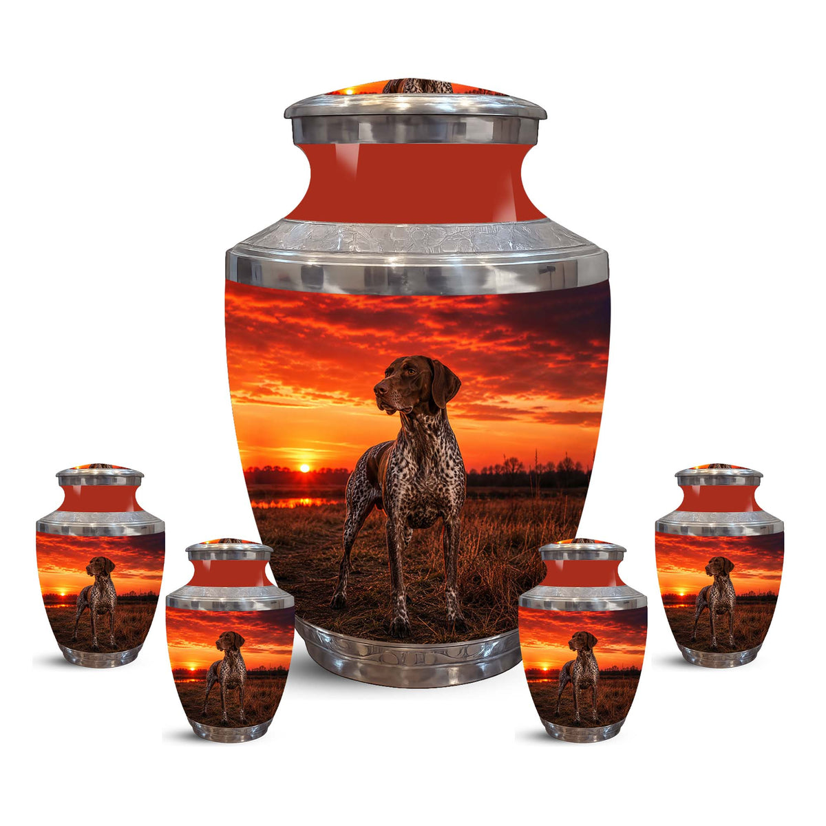 Personalized Dog Memorial Urn – Sunset Tribute Pet Cremation Keepsake For Ashes