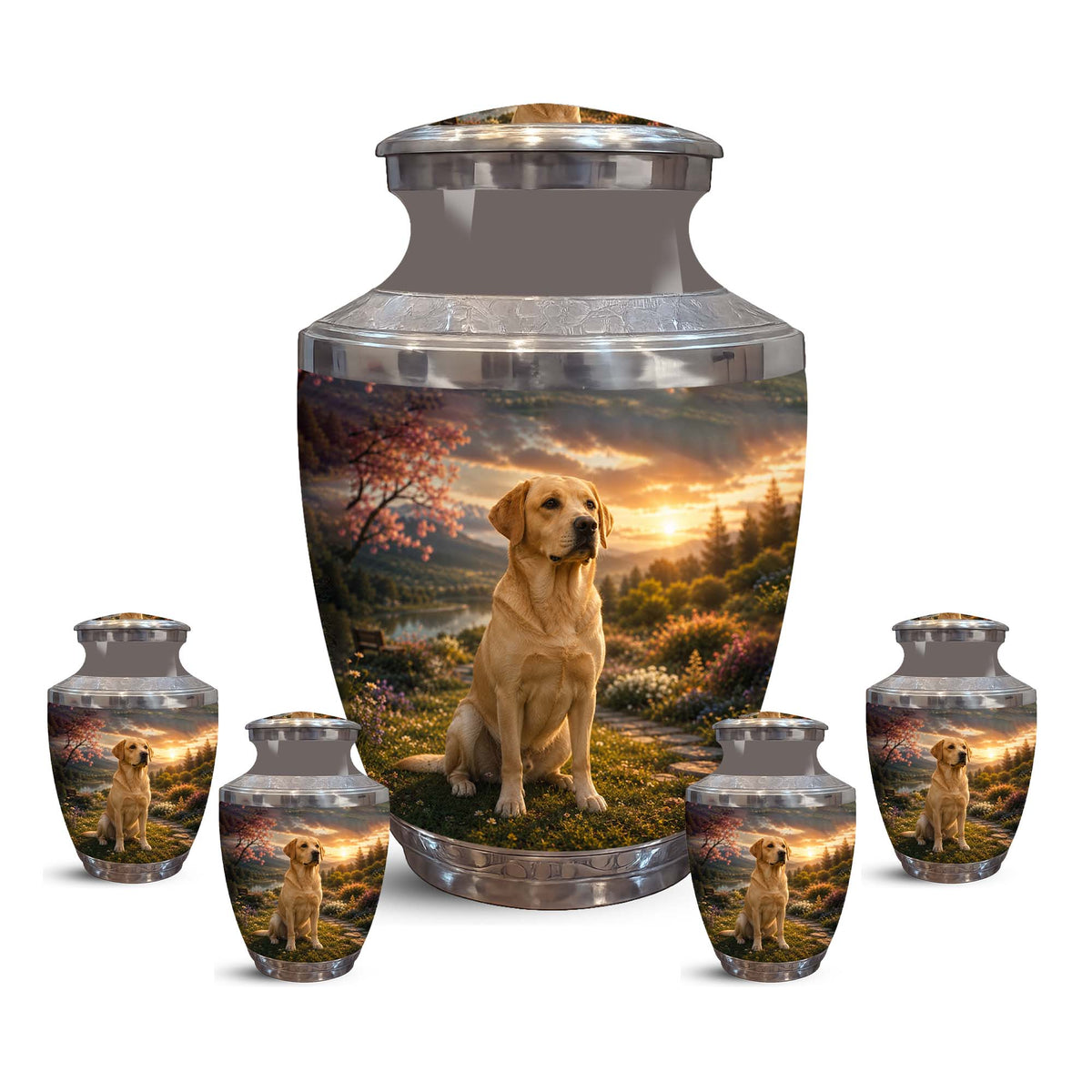 Personalized Golden Retriever Cremation Urn – Pet Ashes Funeral Urn
