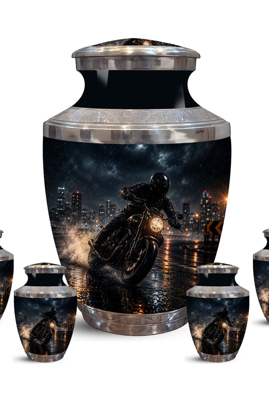 Personalized Biker Cremation Urn – Motorcycle Rider Memorial Tribute