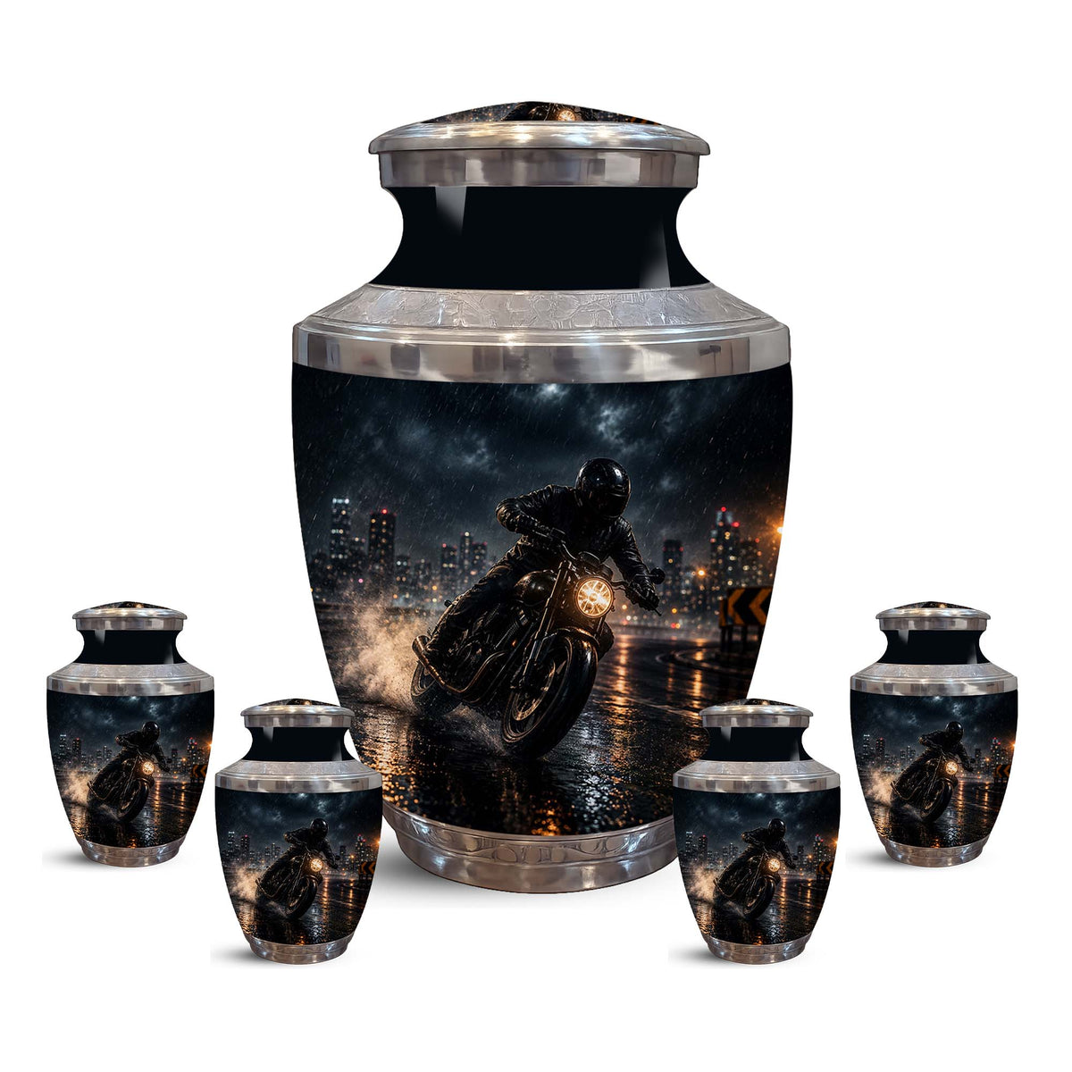 Personalized Biker Cremation Urn – Motorcycle Rider Memorial Tribute