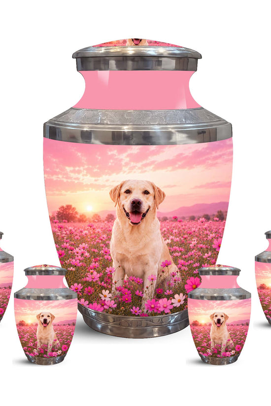 Personalized Golden Retriever Memorial Urn – Pink Keepsake Urns For Ashes
