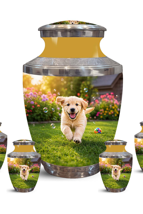 Playful Pet Puppy Cremation Urn - Custom Memorial Urns For Dog Ashes