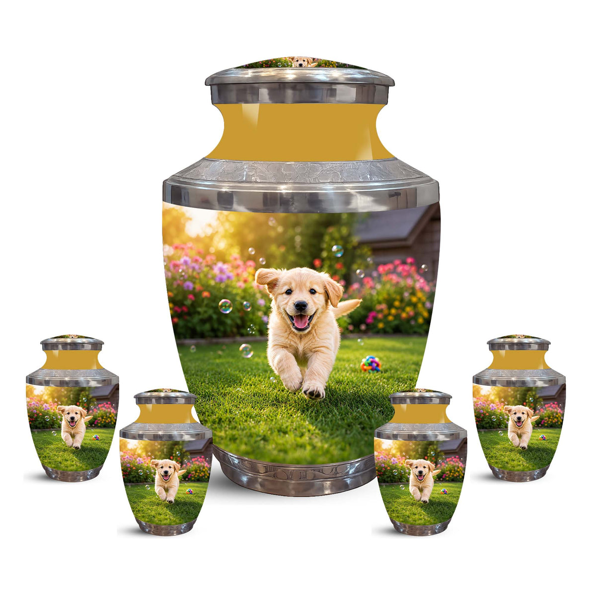 Playful Pet Puppy Cremation Urn - Custom Memorial Urns For Dog Ashes