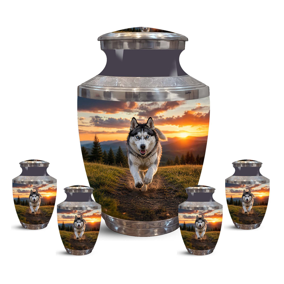 Siberian Husky Memorial Urn – Custom Aluminum Pet Cremation Ashes Urns