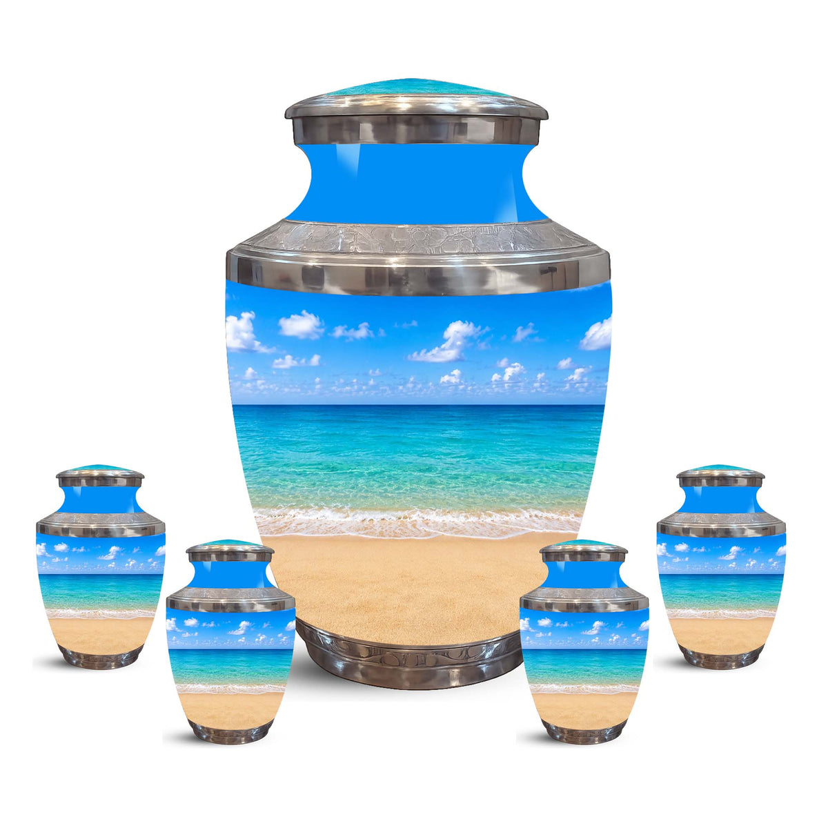 Ocean Breeze Memorial Urn – Personalized Beach Cremation Urn For Ashes