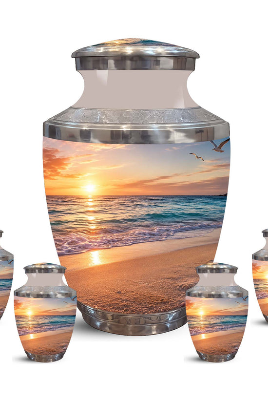 Sunset Beach Ocean Cremation Urn – Handcrafted Memorial Tribute For Ashes