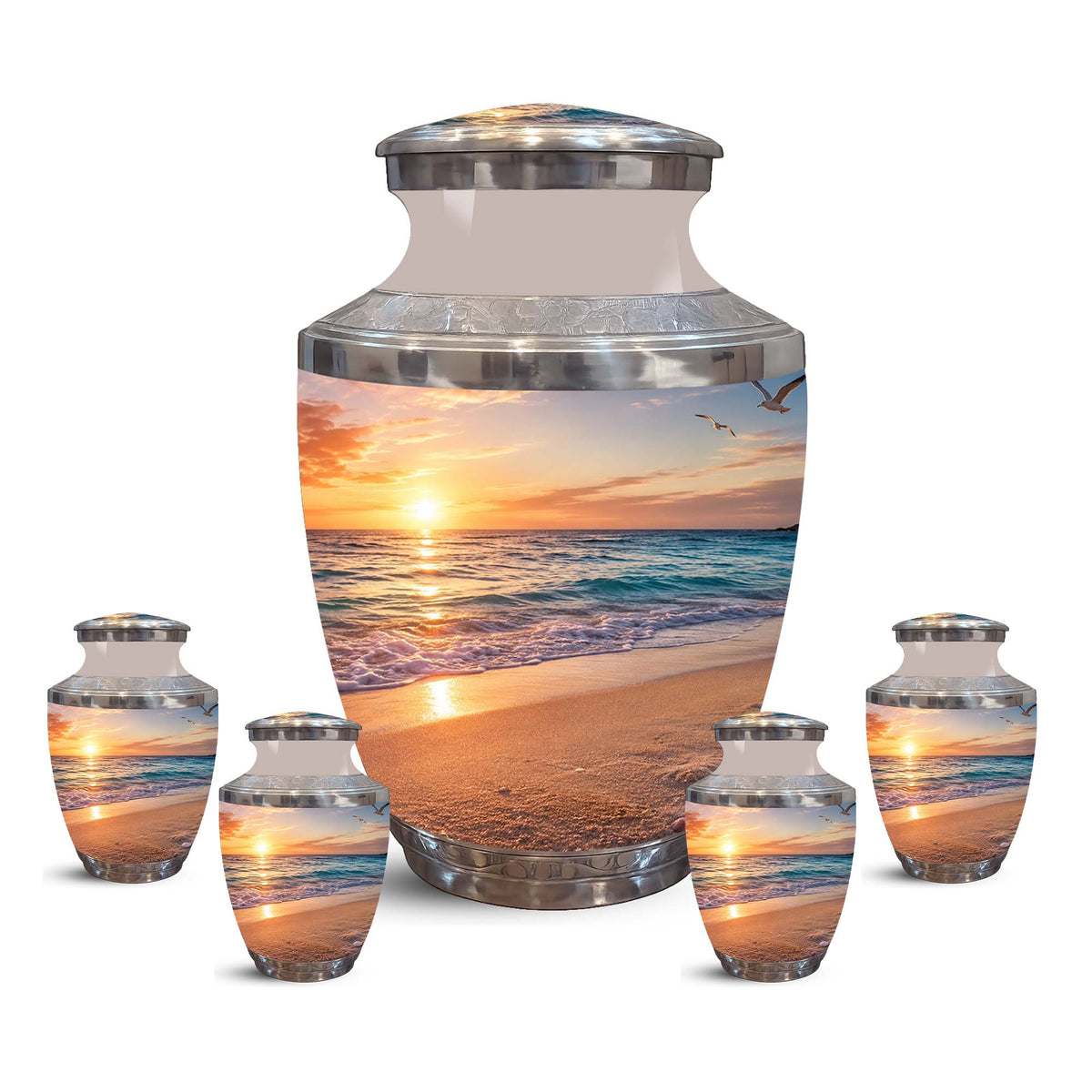 Sunset Beach Ocean Cremation Urn – Handcrafted Memorial Tribute For Ashes