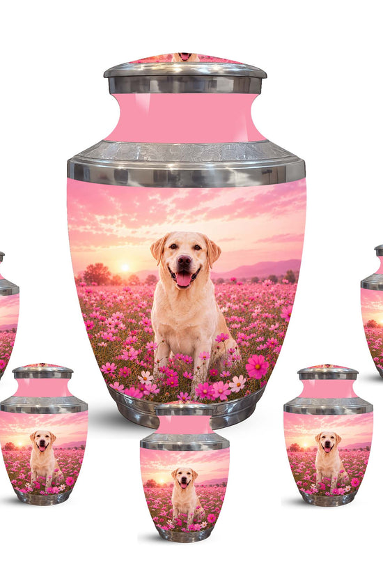 Personalized Golden Retriever Memorial Urn – Pink Keepsake Urns For Ashes