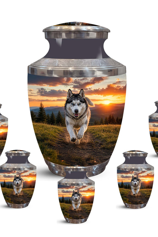 Siberian Husky Memorial Urn – Custom Aluminum Pet Cremation Ashes Urns