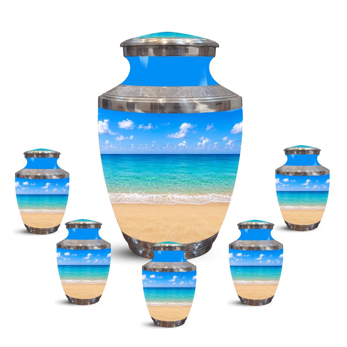 Ocean Breeze Memorial Urn – Personalized Beach Cremation Urn For Ashes