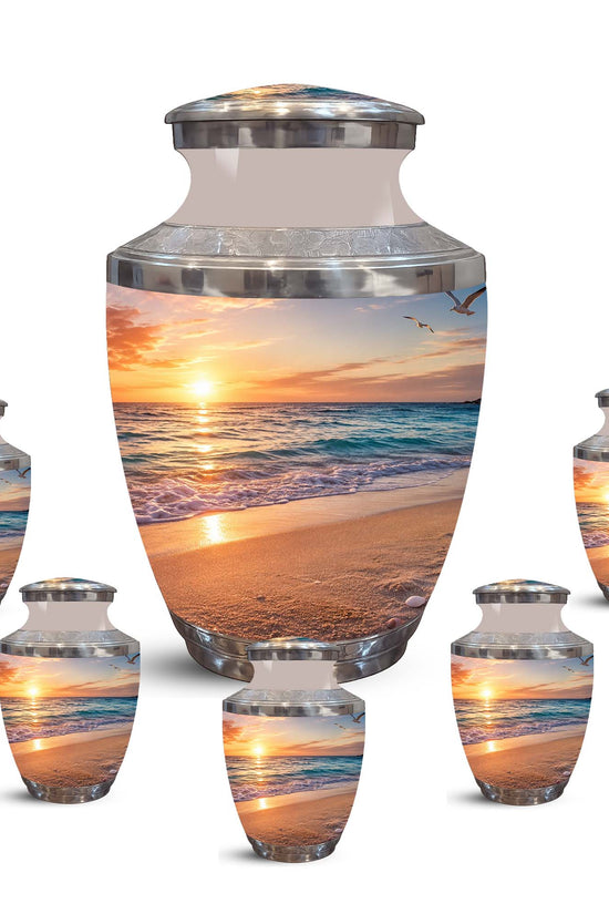 Sunset Beach Ocean Cremation Urn – Handcrafted Memorial Tribute For Ashes