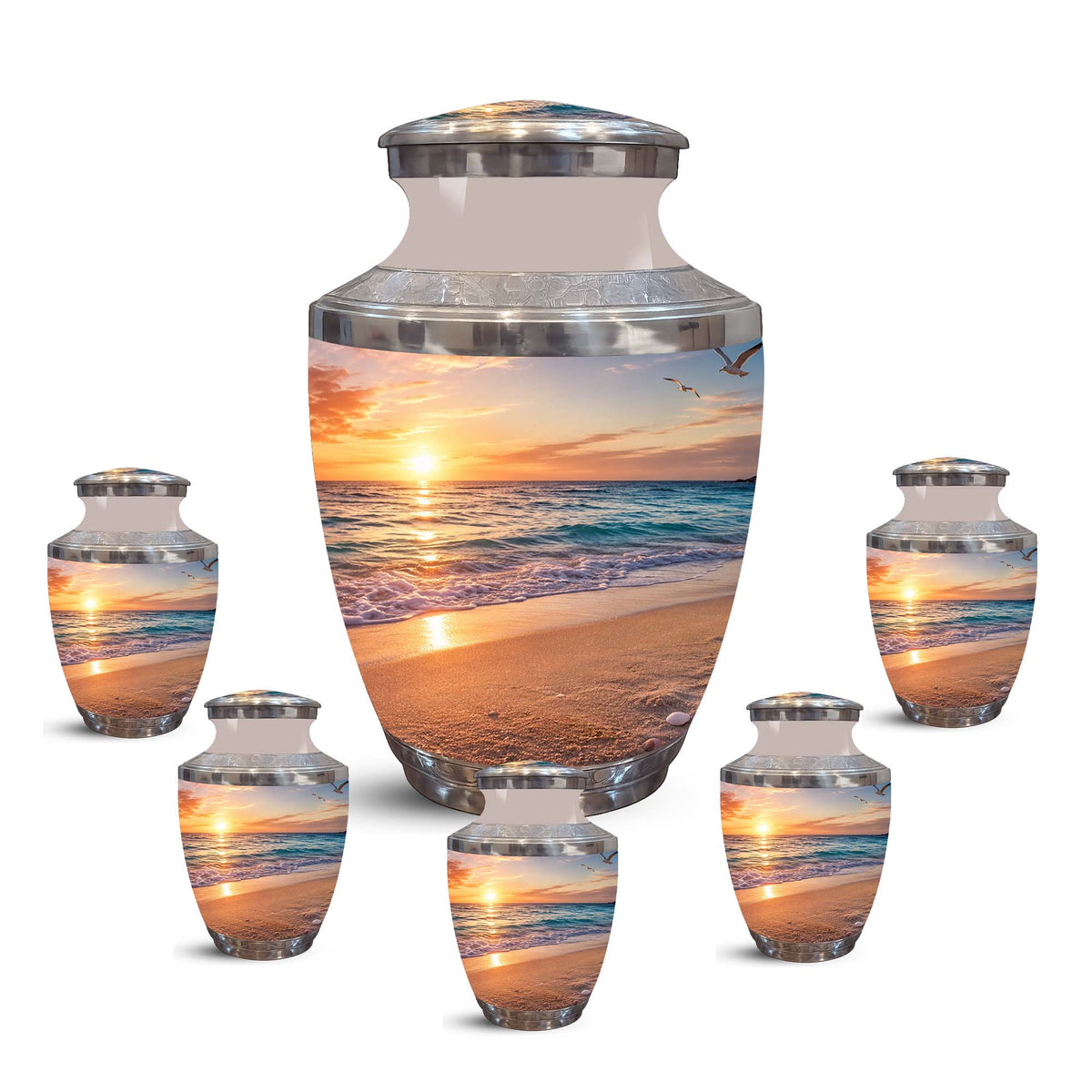 Sunset Beach Ocean Cremation Urn – Handcrafted Memorial Tribute For Ashes