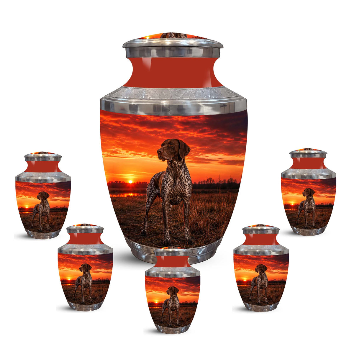 Personalized Dog Memorial Urn – Sunset Tribute Pet Cremation Keepsake For Ashes