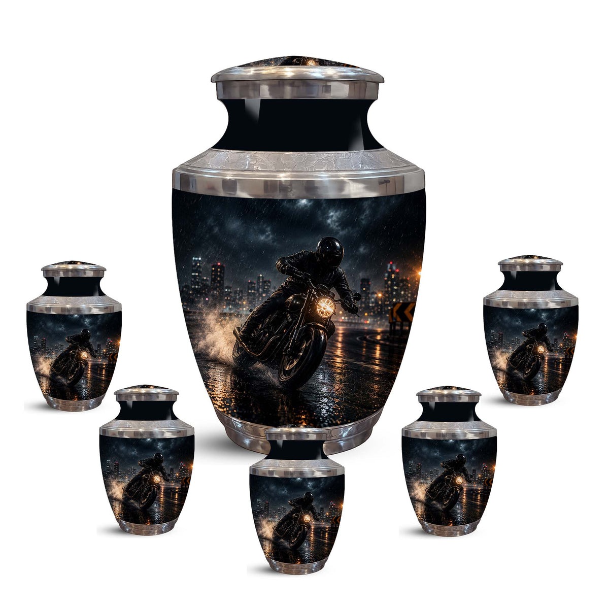 Personalized Biker Cremation Urn – Motorcycle Rider Memorial Tribute