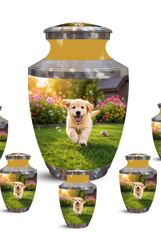 Playful Pet Puppy Cremation Urn - Custom Memorial Urns For Dog Ashes
