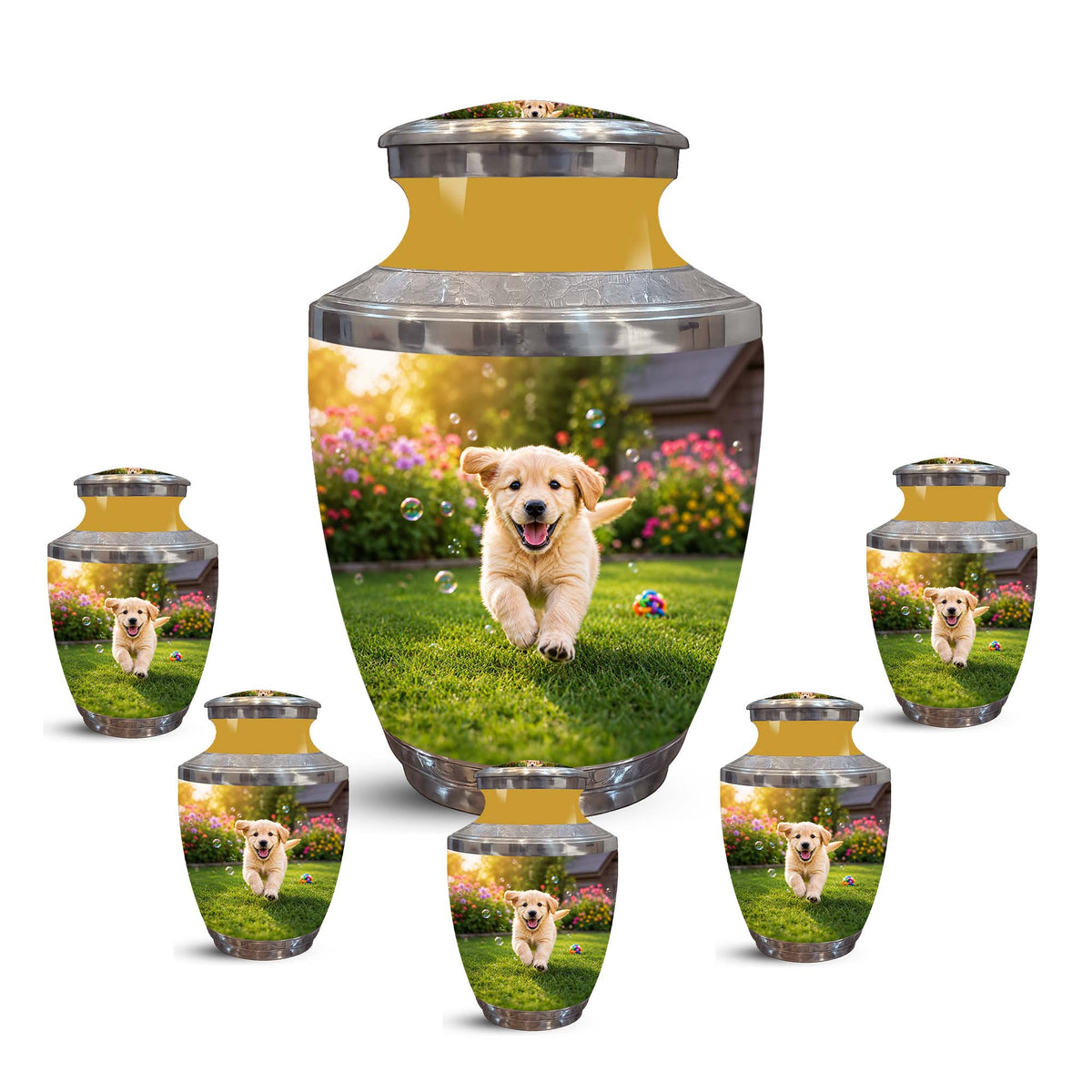 Playful Pet Puppy Cremation Urn - Custom Memorial Urns For Dog Ashes
