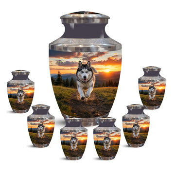 10 inch Large Urn with 6 Keepsake 3 inch