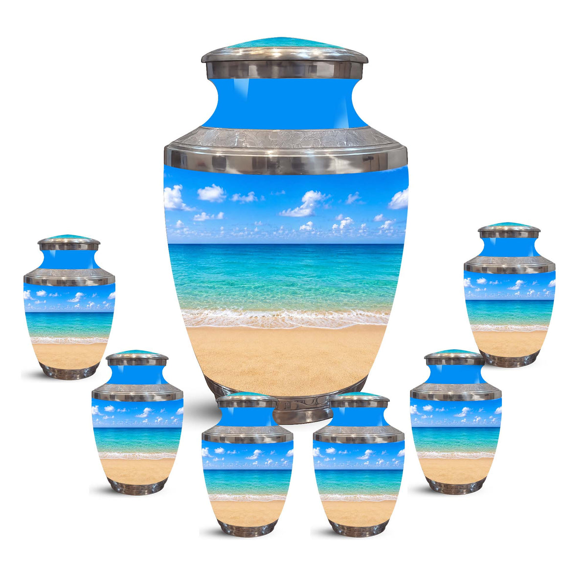 Ocean Breeze Memorial Urn – Personalized Beach Cremation Urn For Ashes