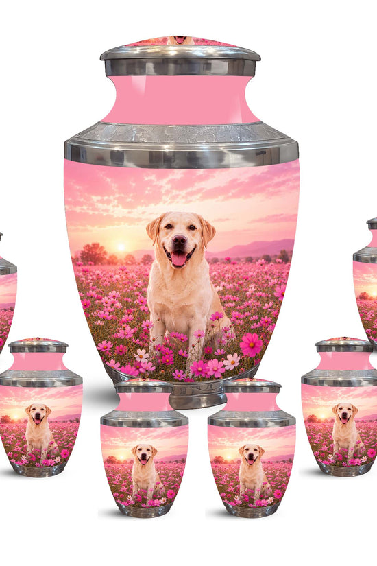 Personalized Golden Retriever Memorial Urn – Pink Keepsake Urns For Ashes