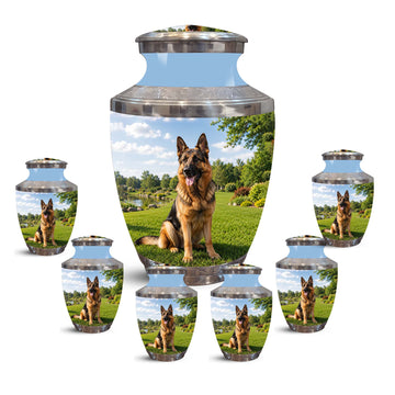 10 inch Large Urn with 6 Keepsake 3 inch