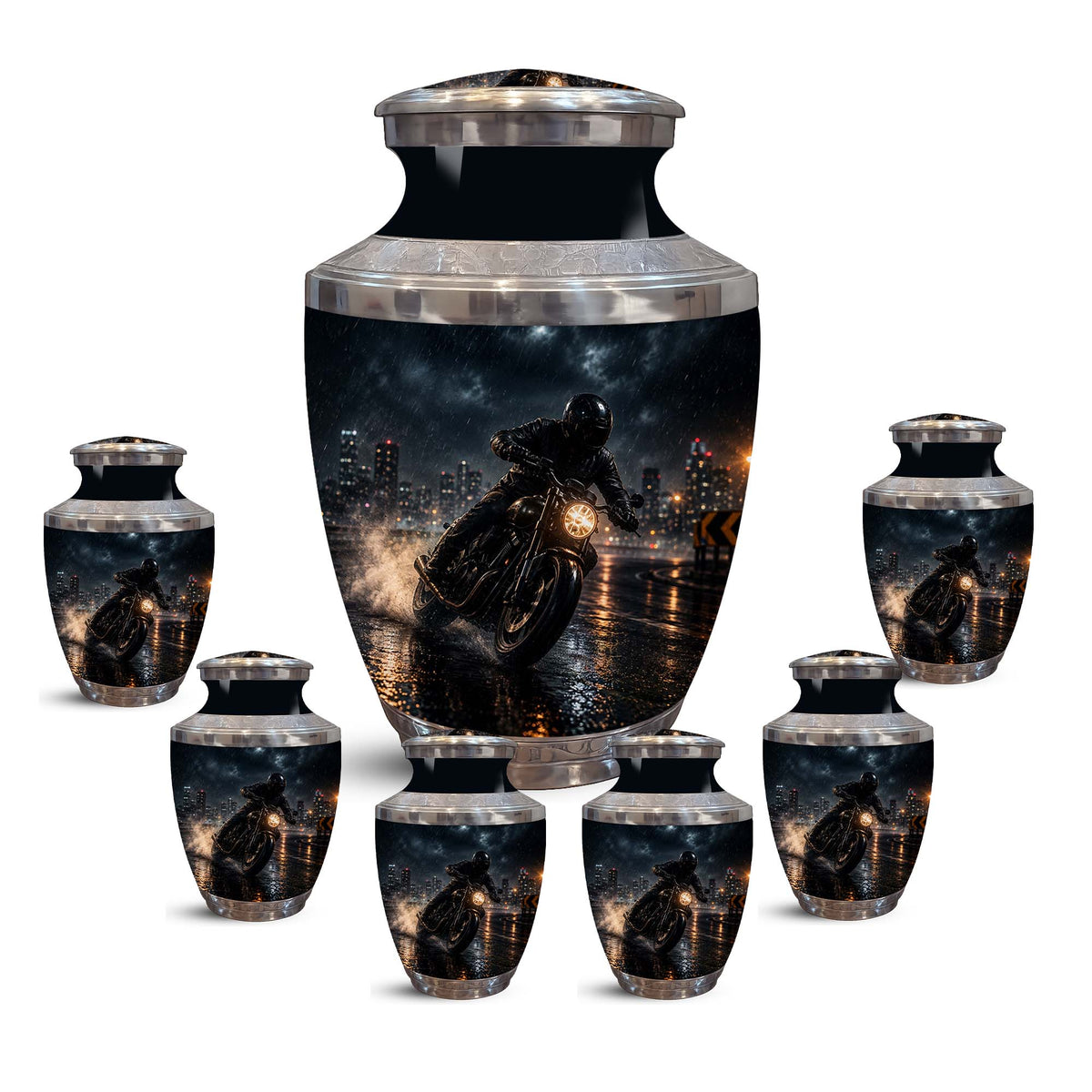 Personalized Biker Cremation Urn – Motorcycle Rider Memorial Tribute