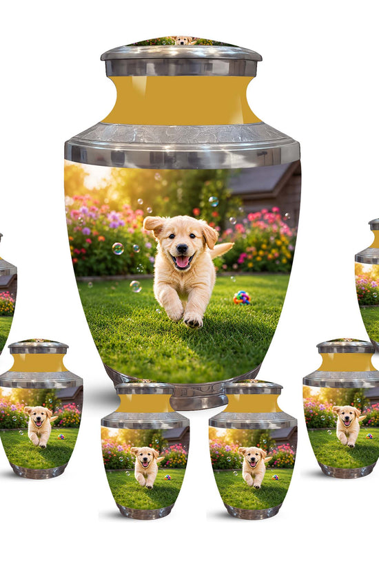 Playful Pet Puppy Cremation Urn - Custom Memorial Urns For Dog Ashes