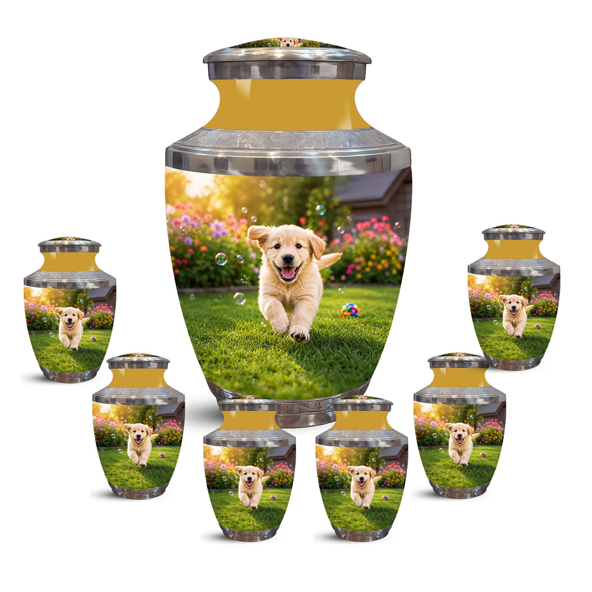 Playful Pet Puppy Cremation Urn - Custom Memorial Urns For Dog Ashes