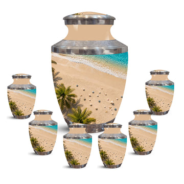 10 inch Large Urn with 6 Keepsake 3 inch