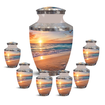 10 inch Large Urn with 6 Keepsake 3 inch