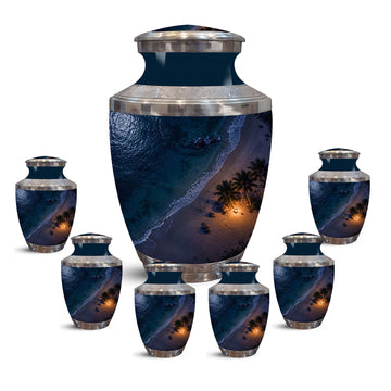 10 inch Large Urn with 6 Keepsake 3 inch