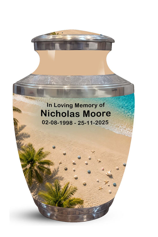 Personalized Beach Cremation Urn – Aluminum Memorial Urns For Ashes