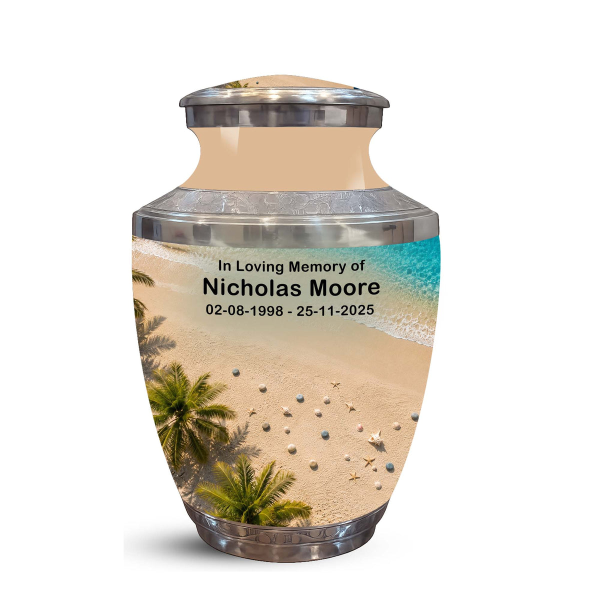 Personalized Beach Cremation Urn – Aluminum Memorial Urns For Ashes