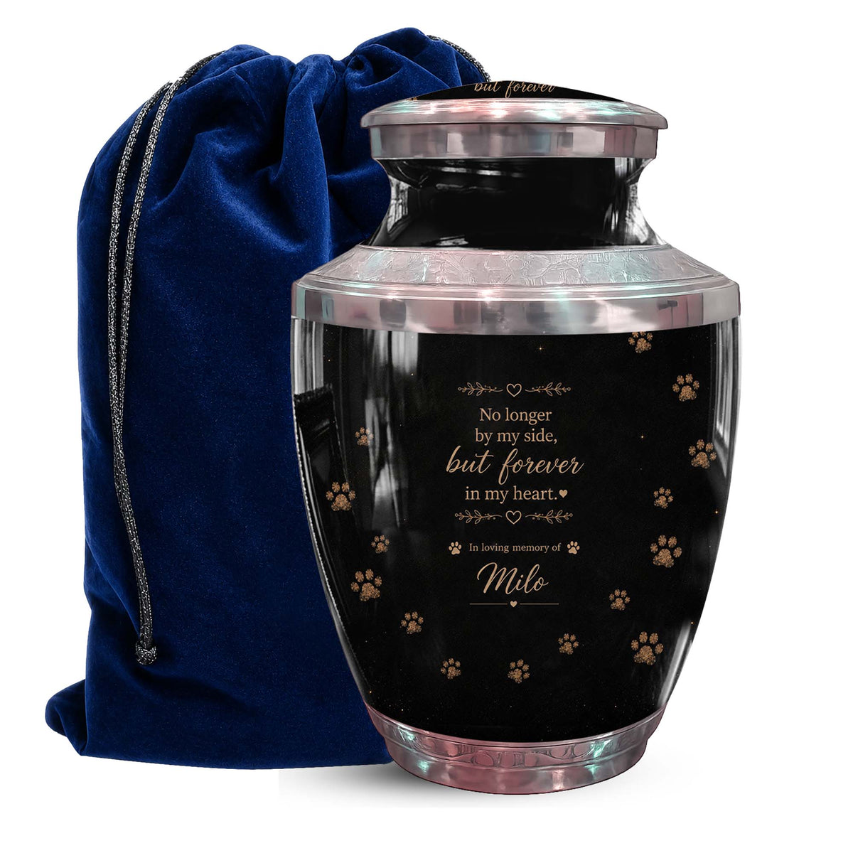 Pet Cremation Urn For Ashes - Personalized Paw Print Pet Urn