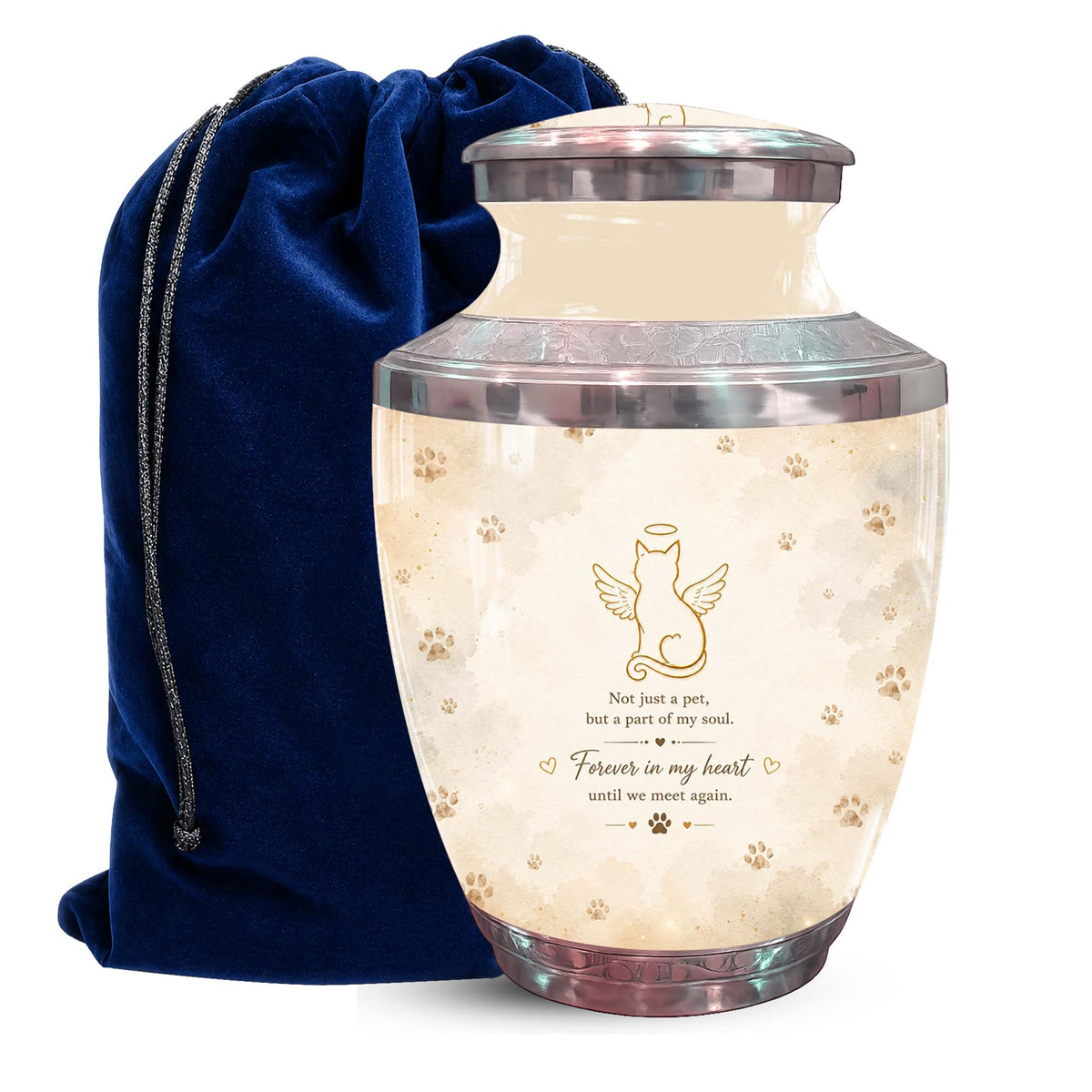 Angel Cat Memorial Urn For Pet Ashes - Pet Cremation Urn