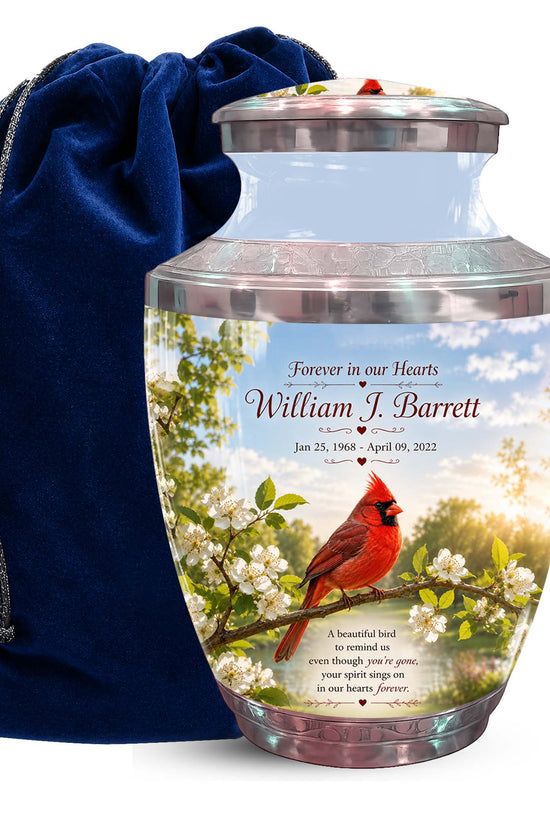Red Cardinal Bird Urn For Mother - Cremation Urn For Adult Women