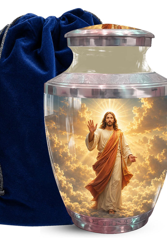 Jesus Christ Adult Cremation Urn - Heavenly Clouds Memorial Urn