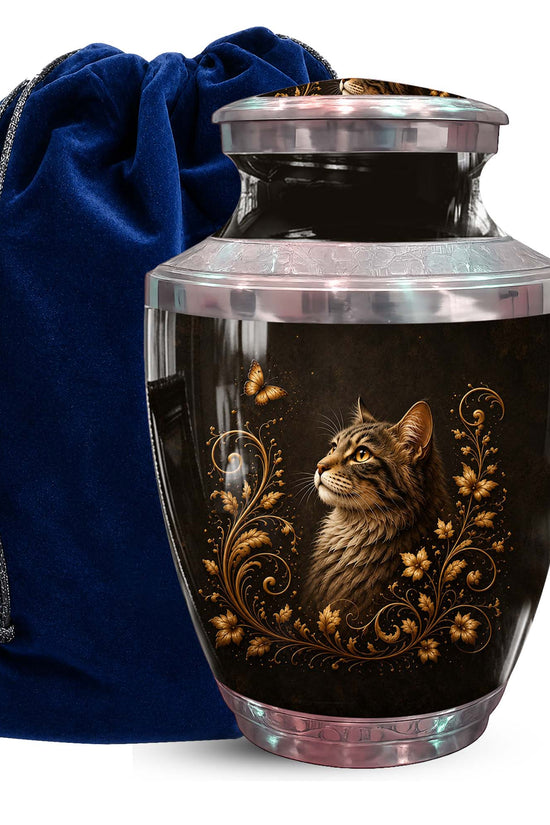 Artistic Memorial Urn For Pet Ashes - Cat Themed Urn For Ashes