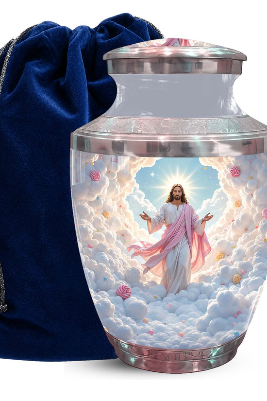 Catholic Urn For Adult Human Ashes - Jesus Cremation Urn