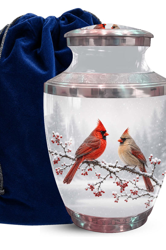 Cardinal Bird Themed Memorial Urn - Funeral Urns For Lovers