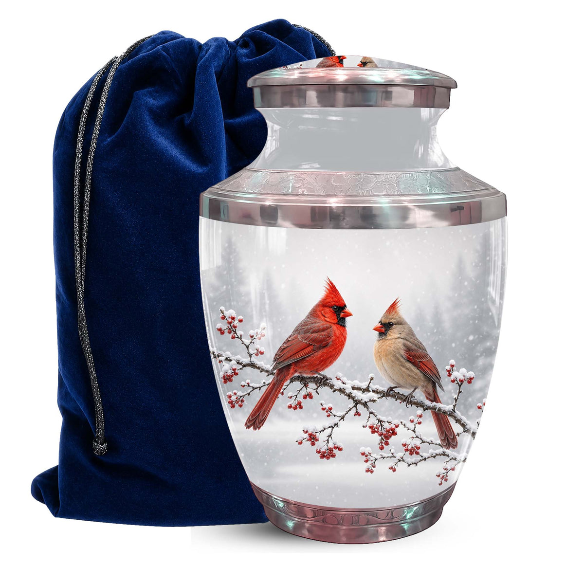 Cardinal Bird Themed Memorial Urn - Funeral Urns For Lovers