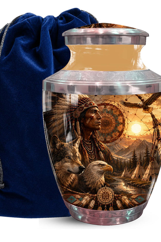 Native American Memorial Urn - Cremation Urns For Human Ashes