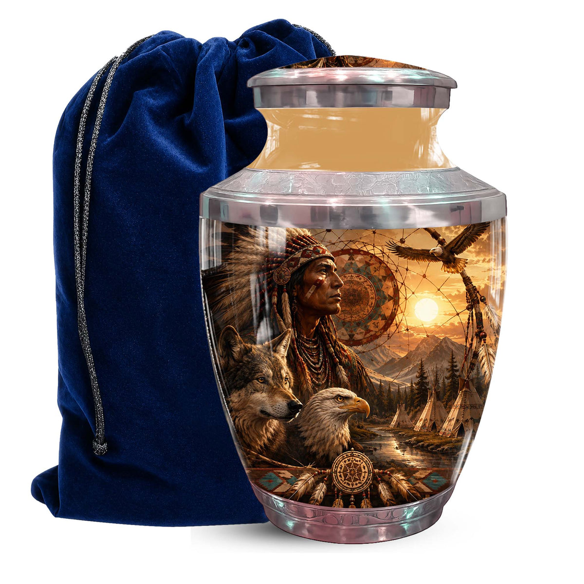 Native American Memorial Urn - Cremation Urns For Human Ashes