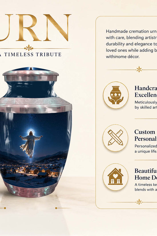 Jesus Themed Memorial Urn – Catholic Urns for Men & Women