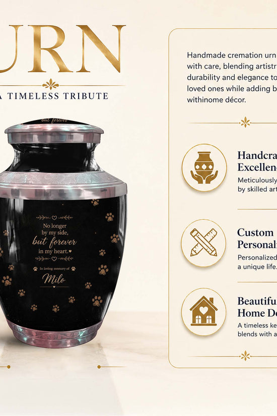 Pet Cremation Urn For Ashes - Personalized Paw Print Pet Urn