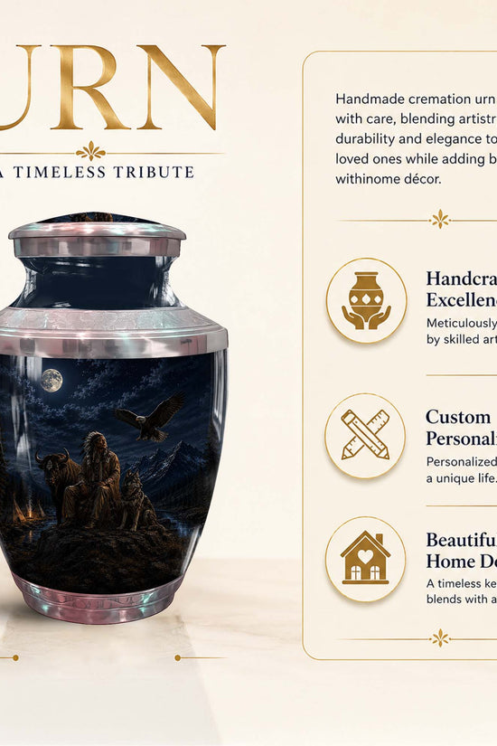 Indigenous Urn For Human Ashes - Native American Cremation Urn