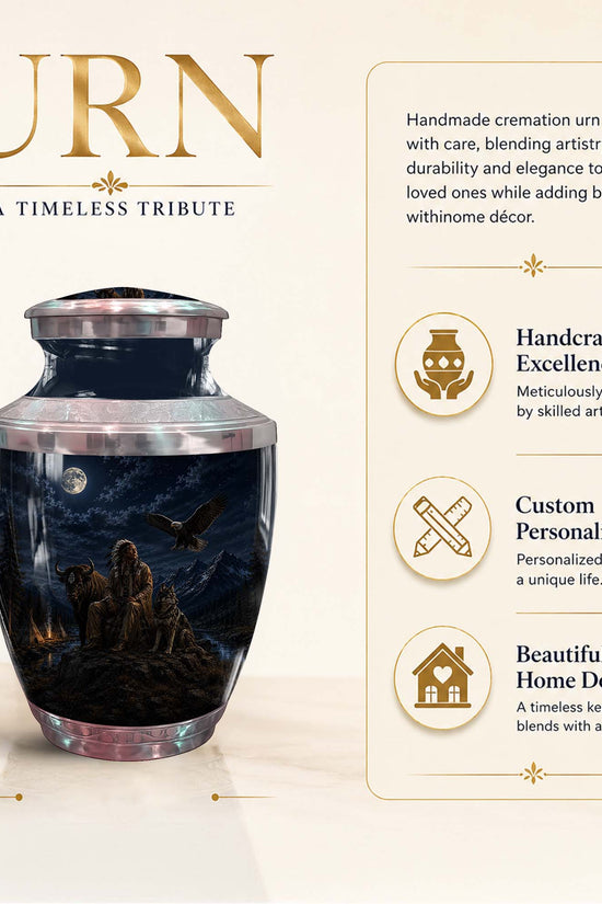 Indigenous Urn For Human Ashes - Native American Cremation Urn