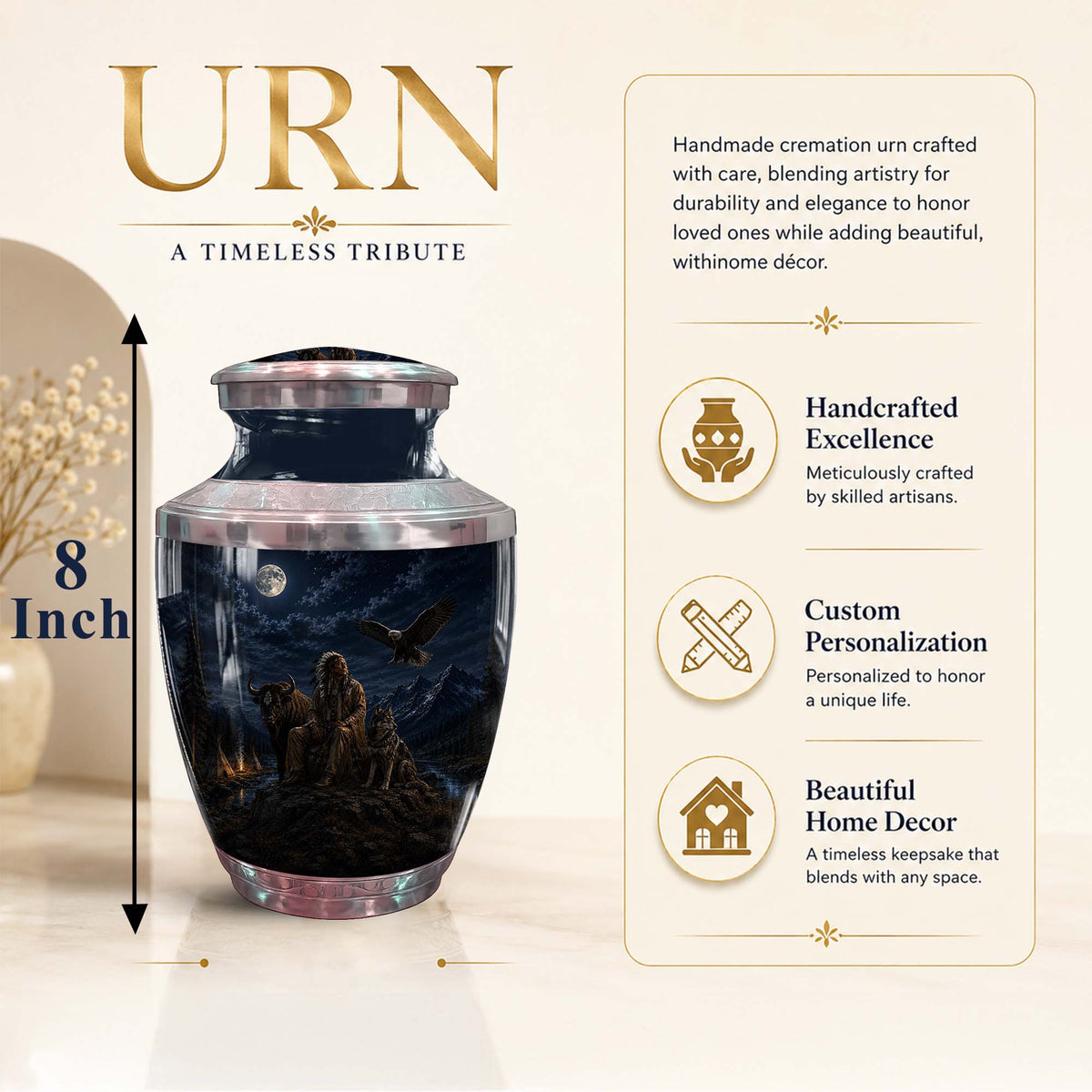Indigenous Urn For Human Ashes - Native American Cremation Urn