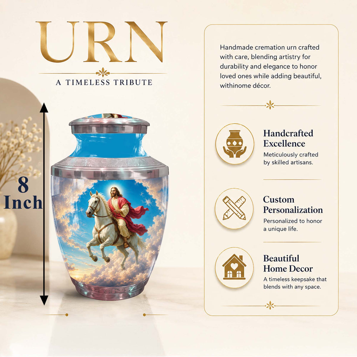Jesus Urn For Human Ashes – Christian Cremation Urn for Men & Women