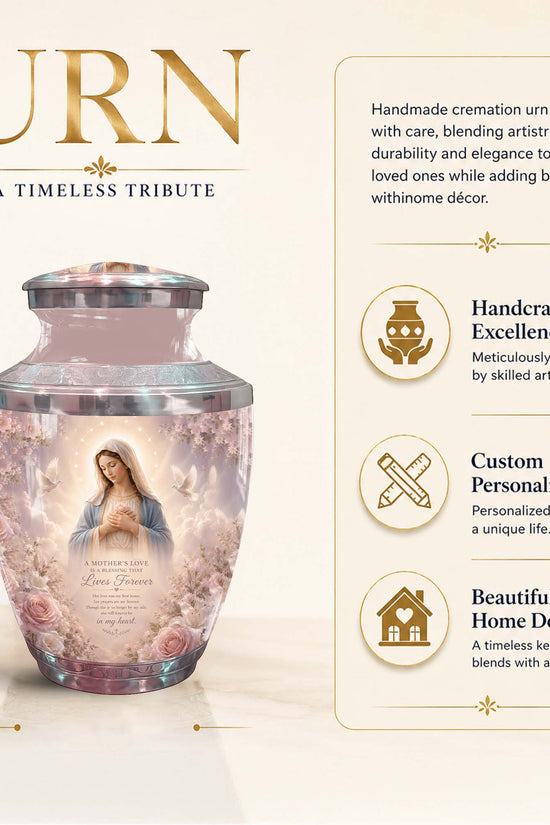 Mother Mary Themed Urn For Mother – Personalized Urns for Females