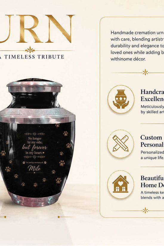 Pet Cremation Urn For Ashes - Personalized Paw Print Pet Urn